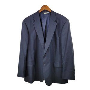 Pronto Uomo Men Two Button Blazer Sport Coat Jacket Size 50R Worsted Wool Navy